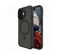 IMOSHION Rugged Hybrid Carbon metallo Cover per Apple iPhone 16, Nero