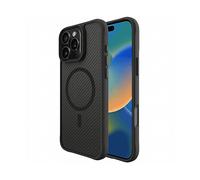 IMOSHION Rugged Hybrid Carbon metallo Cover per Apple iPhone 16 Pro Max, Nero