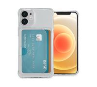 IMOSHION Softcase Backcover con portacarte 3.0 Cover per Apple iPhone 12 Mini, Trasparente