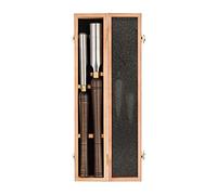 IMOTECHOM HSS Tornio in Legno Set Tornitura, 2pz Tornio a Scalpello Set Tornitura utensili con manico in noce, 1-Inches and 2-Inches, Case di stoccaggio in legno
