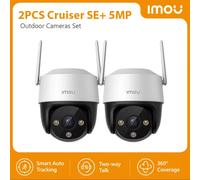 IMOU 2PCS Cruiser SE+ 5MP Set Telecamera Wi-Fi Smart Color Visione notturna IP66 Sicurezza esterna 360 ° Copertura Smart Auto Tracking