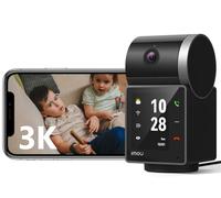 Imou 3K Telecamera Wifi da Interno Videosorveglianza con One-Touch Chiamata, Videocamera Sorveglianza 5MP con un 6cm Schermo, Rilevamento AI Umano/Animali, Visione Notturna, Modalita Privata