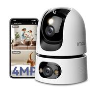 Imou 4K(4MP+4MP) Telecamera WiFi Interno con Doppia Lente, Telecamera da Interno un Tocco di Chiamata, Rilevamento Umano/Animali, Tracciamento Intelligente, Visione Notturna a Colori, 5/2,4Ghz