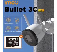IMOU Bullet 3C 5MP Telecamera IP WIFI esterna Rilevazione veicoli IP67 Visione notturna Protezione di sicurezza Telecamere intelligenti