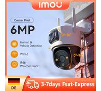 IMOU Cruiser Doppia Lente 6MP PT Telecamera AI Rilevazione Veicoli Smart Color Visione Notturna Telecamera di Sorveglianza di Sicurezza Domestica Esterna