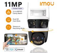 IMOU Cruiser Triple 11MP Obiettivo Telecamera Esterna 2 Rosso-Bule Spia WiFi Telecamera Veicolo Rilevazione Umana Monitor di Sorveglianza