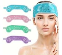 Impacco di ghiaccio riutilizzabile sulla fronte in gel freddo da 2 pezzi - Morbido cuscinetto di raffreddamento for alleviare la testa - Ideale for la casa, l'ufficio e l'uso all'aperto(Green)