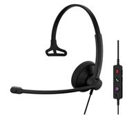 EPOS Impact 100 MS Mono USB-C+A Headset mit Mikrofon, Microsoft Teams Zertifiziert, Geräuschunterdrückung, leichtes Design, Silikonstütze, USB-Adapter, Anrufsteuerung, UC Business, Schwarz