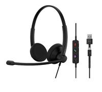 EPOS IMPACT 100 MS Stereo USB-C+A Cuffie con Microfono, Certificate Microsoft Teams, Cancellazione Rumore, Leggere, Controllo Chiamate, Auricolari Morbidi, Adattatore USB, Professionali UC