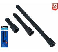 Blue spot Tools 02071 prolunga impatto, nero, 1/5,1 cm, set da 3 pezzi
