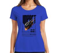 Impact Meteor Crash Course Space Weltall - Maglietta da donna, Blu, L