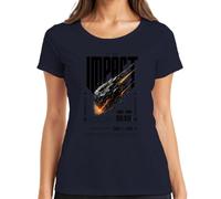 Impact Meteor Crash Course Space Weltall - Maglietta da donna, blu navy, L
