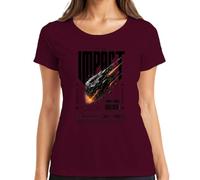 Impact Meteor Crash Course Space Weltall - Maglietta da donna, bordeaux, L
