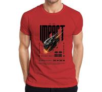 Impact Meteor Crash Course Space Weltall - Maglietta da uomo, Colore: rosso, L