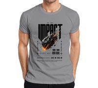 Impact Meteor Crash Course Space Weltall - Maglietta da uomo, grigio., XXL