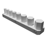 Impact Socket Organizer for 1/2" Metric Deep Tools - 8 Slot Wall Mount Rack