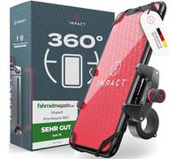 Impact - Supporto per cellulare da bici e moto “Pro Mount 360°”, in metallo, con giunto sferico a 360° ed elastico di sicurezza, universale