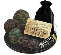IMPACTO COLECCIONABLES | Autentiche Monete Romane Antiche 300-400 d.C. | Collezione dell’Impero con Imperatori, dei e Legioni | Selezionate da Esperti e Presentate in Sacchetto di Velluto