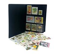 IMPACTO COLECCIONABLES - Collezione 100 francobolli a tema fiori e piante con album incluso (14x18x1cm) | Eleva la tua collezione filatelica con autentici francobolli in un album compatto ed elegante