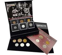 IMPACTO COLECCIONABLES | Collezione Alleati e Asse 6 Monete Autentiche della Seconda Guerra Mondiale - Pezzi Storici Originali in Scatola da Collezione con Certificato di Autenticità