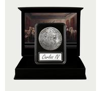 IMPACTO COLECCIONABLES | Moneta spagnola autentica da 8 Reali, il Primo Dollaro d'America | Carlo IIII (1793-1808) | Collezione storica Certificato in Custodia Protettiva