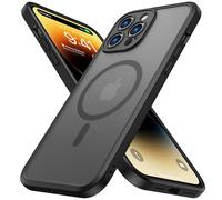 ImpactStrong Custodia magnetica per iPhone 14 Pro Max [compatibile con MagSafe] [Anti-impronte] [Protezione di grado militare] Cover per telefono opaca traslucida antiurto - Nero