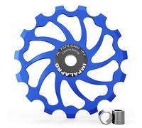 IMPALAPRO Bike - Pulegge Cambio 15T/17T AL7075 CNC con Cuscinetti Ceramici - Puleggia Cambio - Puleggia Deragliatore Posteriore - Pulegge MTB (15T Blu)