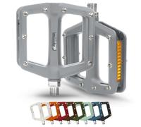 IMPALAPRO Pedali Bici in Nylon con Catarifrangenti 98x108mm 354g | Pedali Flat con 16 Pin, Cuscinetto Sigillato DU e Asse Cr-Mo. Ideali come Pedali MTB Flat, Pedali BMX, Pedali Gravel e City