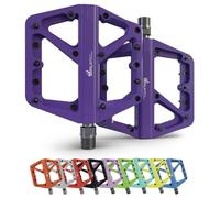 IMPALAPRO - Pedali MTB Flat In Nylon Asse 9/16" Universali Sealed Cuscinetto - Pedali Bici Antiscivolo - Corsa - BMX - Bicicletta - Flat Mtb (Viola)
