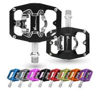 IMPALAPRO - Pedali SPD MTB 9/16'' in Alluminio CNC - Pedali Doppia Funzione Compatibili con Shimano SPD: Piattaforma Antiscivolo e Attacco SPD Regolabile perfetto per pedali MTB e gravel (Nero)