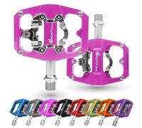 IMPALAPRO - Pedali SPD MTB 9/16'' in Alluminio CNC - Pedali Doppia Funzione Compatibili con Shimano SPD: Piattaforma Antiscivolo e Attacco SPD Regolabile perfetto per pedali MTB e gravel (Rosa)
