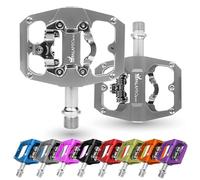 IMPALAPRO - Pedali SPD MTB 9/16'' in Alluminio CNC - Pedali Doppia Funzione Compatibili con Shimano SPD: Piattaforma Antiscivolo e Attacco SPD Regolabile perfetto per pedali MTB e gravel(Grigio)