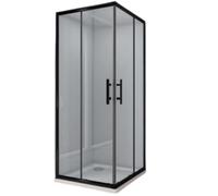 IMPALLI Box Doccia Angolare H190CM Estensibile 68-69,5 Cm 118-119,5 Cm Ante Scorrevoli Cabina Doccia Reversibile Cristallo Temperato 6 Mm Finitura Cristallo Trasparente Profili Neri (70X120)