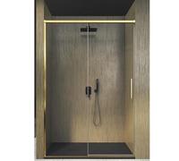 IMPALLI Box Doccia H210 Cm Estensibile 117-120 Cm Cabina Doccia Scorrevole Anta A Chiusura Rallentata Cristallo Temperato 8 Mm Trasparente Anticalcare Profili Alluminio (ORO SPAZZOLATO 120)