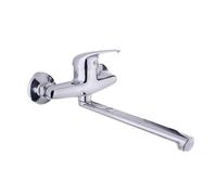 IMPALLI Miscelatore Cucina A Parete Con Canna Lunga Girevole Di 17,3 Cm Rubinetto Lavello Cucina Con Leva Monocomando Finitura Cromo Rubinetto Cucina Serie Alice