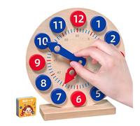 Impara a Leggi l'ora - Orologio di apprendimento Interattivo, Orologio analogico | Orologio di apprendimento in Legno con 18 Carte, Set di attività temporali, Orologio analogico per pollice