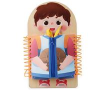 Impara a vestire tavole, pratica educativa per allacciare scarpe per bambini Impara ad abbottonare, fibbie, cerniere, bottoni a pressione, giocattoli Montessori multistrato per bambini in età pr