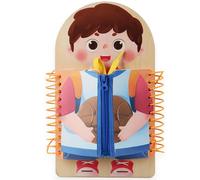 Impara a vestire tavole, pratica educativa per allacciare scarpe per bambini Impara ad abbottonare, fibbie, cerniere, bottoni a pressione, giocattoli Montessori multistrato per bambini in età pr