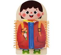 Impara a vestire tavolette, pratica educativa per allacciare scarpe per bambini Impara ad abbottonare, fibbie, cerniere, bottoni a pressione, giocattoli Montessori multistrato per bambini in età
