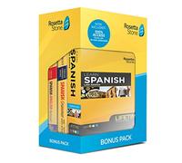 Impara lo spagnolo e le lingue illimitate con accesso a vita: pacchetto bonus Rosetta Stone con libro grammaticale e dizionario