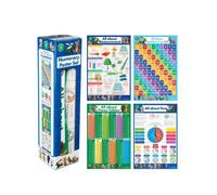 Imparare può essere divertente Set di poster educativi con illustrazioni dai col