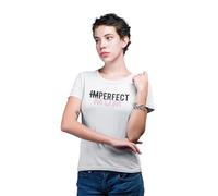 IMPARFAITE T-Shirt per la Madre, Perfetta per la Giornata dedicata ai Genitori, Stile Casual, Abbigliamento umoristico, Sorpresa Originale per la Madre, Moda Femminile, Tendenza Attuale., Bianco, L