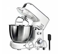 Impastatrice, 3 in 1 Impastatrice Elettrica con Gancio per Impastare, Riduzione del Rumore, 6 Velocità, 800W (Colore: Bianco, Dimensioni: 4L)