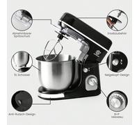 Impastatrice a Piedistallo 3 in 1, Capacità 5L - 10 Livelli di Velocità con 3 Accessori: Croce per Impasto (per pane, pizza, biscotti), Frusta (per panna, salse, albume d'uovo), Paletta di Mescolazion