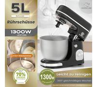 Impastatrice a Piedistallo 3 in 1, Capacità 5L - 10 Livelli di Velocità con 3 Accessori: Croce per Impasto (per pane, pizza, biscotti), Frusta (per panna, salse, albume d'uovo), Paletta di Mescolazion
