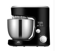Impastatrice elettrica, planetaria, impastatrice a testa inclinabile da 5 l e 1000 W, impastatrice elettrica da cucina con gancio per impastare, frusta e sbattitore, nera