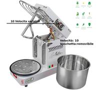 Impastatrice Grilletta IM 5S-230 10 Velocità - Dimensioni 25x49x h 39 cm Capacità impasto 5 kg Impastatrice a spirale con testa SOLLEVABILE Cestello removibile inserimento facile impasto bianco
