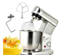 Impastatrice, impastatrice per farina e impasto, 350 W/500 W, con ciotola in acciaio inox da 5 l/7 l e 3 accessori: frusta, sbattitore e gancio per impastare, 3 velocità regolabili, 5 l