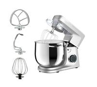 Impastatrice, impastatrice planetaria professionale da 11 litri con agitatore, gancio per impastare, sbattitore per uova, frullatore per impastare con testa inclinabile da 1700 W, macchina d