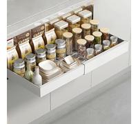 Impastatrice, organizer espandibile per mobiletto estraibile, cestello portaoggetti profondo estraibile per una migliore organizzazione di cucina, dispensa e bagno.
